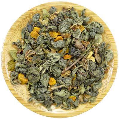 Organic Green Tea, Turmeric, Lemon Pyramid Cut 3-6 mm