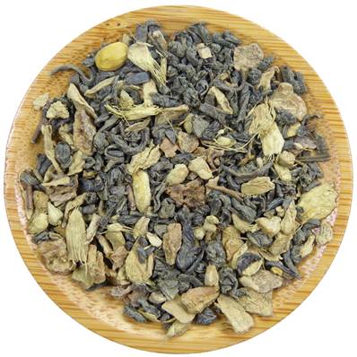 Organic Green Tea, Ginger, Lemon Herbal Blend Loose Cut 4-10mm