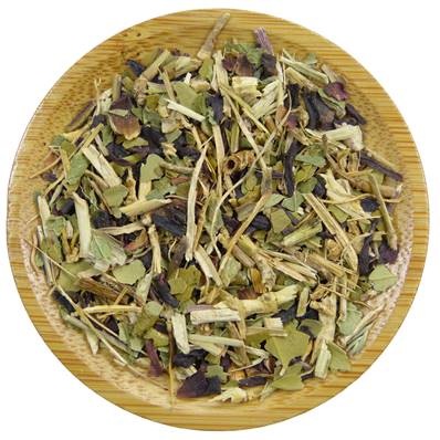 Organic Hibiscus, Mate, Blackcurrant Herbal Blend Loose Cut 4-10mm