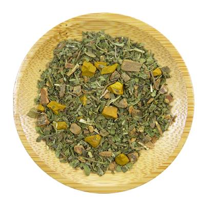 Organic Peppermint, Turmeric, Cinnamon Herbal Blend Pyramid Cut 4-6mm